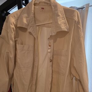 LEVI Women's Beige Corduroy Button-Up Jacket